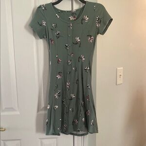 Girl’s Floral Green Dress